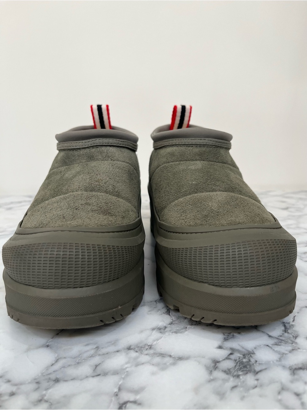 Hunter Askern Waterproof Suede Platform Bootie in Loch Olive Green Size 7 - Picture 4 of 11